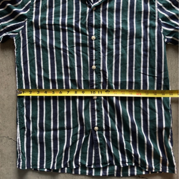 Selected Homme / shirt in vertical stripe / blue and green / medium - Picture 8 of 9
